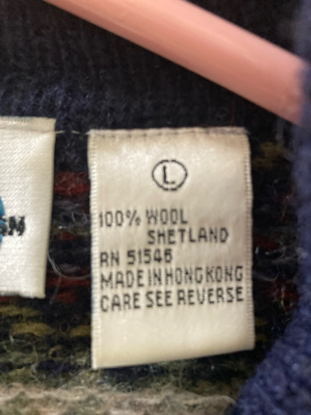 Paul Harris Design women’s L 100% Shetland Wool fair isle cardigan sweater - Picture 4 of 8
